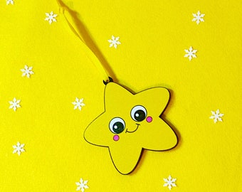 Star Ornament - Star Christmas Ornament - Star Decoration - Nursery Decor - Kawaii Ornament - Mothers Day 2023