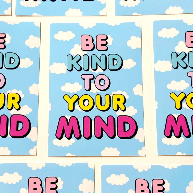 Positive Vibes Sticker Be Kind To Your Mind Sticker Positivity Sticker Positive Quote Sticker image 4