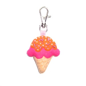 Ice Cream Keyring - Kawaii Bag Charm - Ice Cream Charm - Ice Cream Charm - Cute Food Charm - Ice Cream Keychain - Cute Bag Charm - Bag Candy