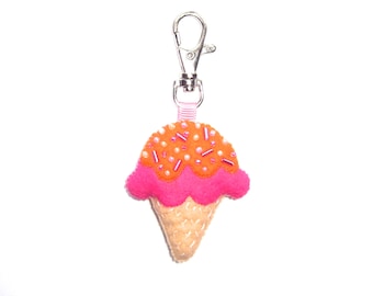 Ice Cream Keyring - Kawaii Bag Charm - Ice Cream Charm - Ice Cream Charm - Cute Food Charm - Ice Cream Keychain - Cute Bag Charm - Bag Candy