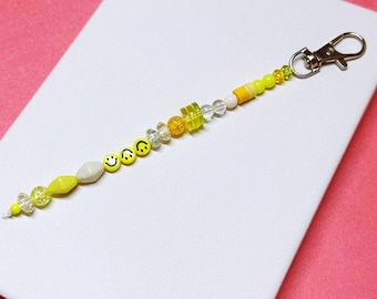 Cute Beaded Keychain - 90's Bead Keyring - 90s style Bag Charm - Galentines Day Gift - Cute Bag Charm - Bag Candy