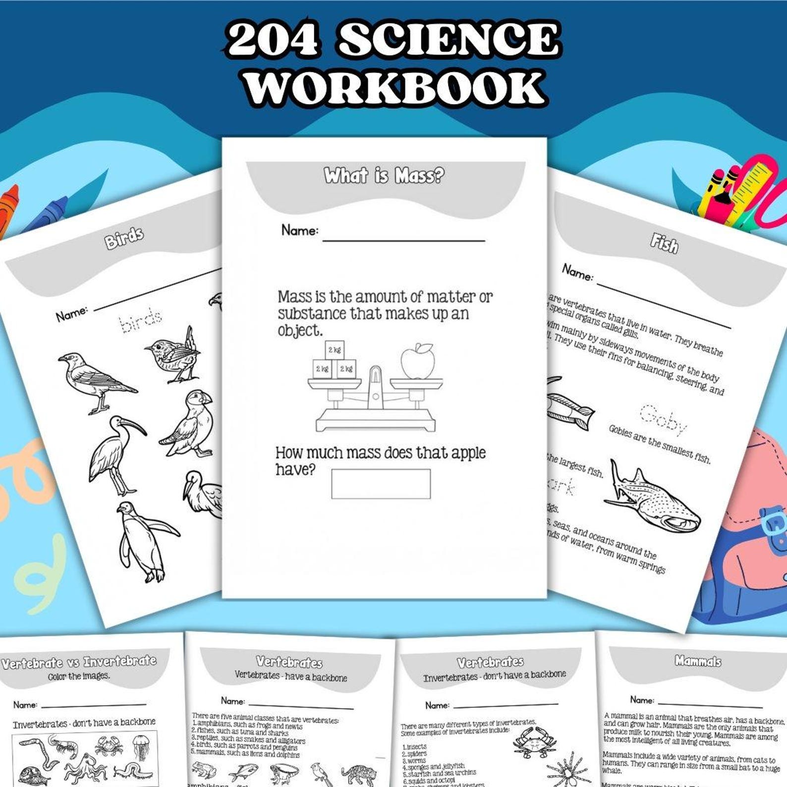 200 Science Preschool Worksheets, Science Worksheet Pdf, Activity Book ...