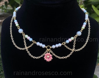 Mini Pastel Pearls: Fairy Necklace Bridgerton, Bride, Coquette Necklace, Elegant, Royal, Fairycore, Princess, Angelcore, Cottagecore