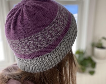 Fair Isle Alpaca Hat Knitting Pattern: Beginner Instructions (PDF Pattern)