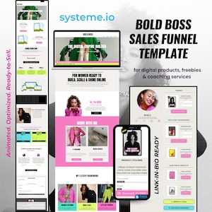 Websitesjabloon Systeme.io, gedurfde trechter voor coaches, mentoren en makers van cursussen | Voor mobiel geoptimaliseerde digitale productbestemmingspagina | Verkooppagina afbeelding 1
