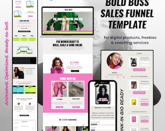 Systeme.io Website Template, Bold Funnel for Coaches, Mentors & Course Creators | Mobile-Optimized Digital Product Landing Page | Sales Page