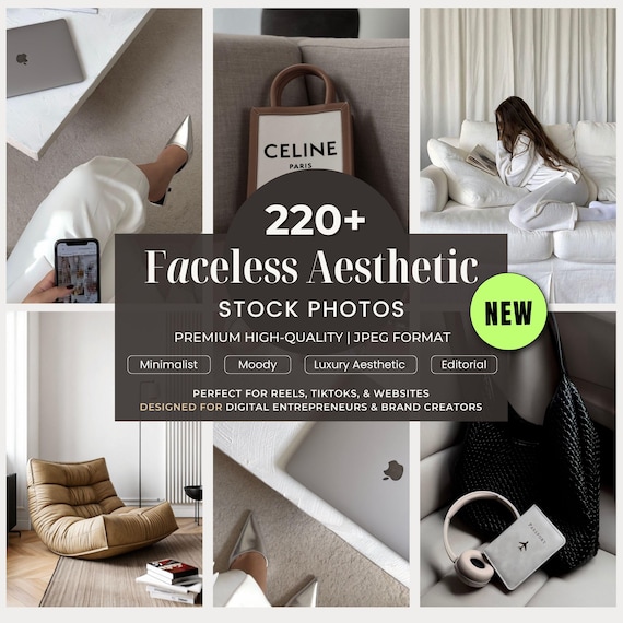Luxe Faceless Aesthetic Stock Photos | Moody, Minimalist, Luxury Branding stock Images for Social Media IG post reels | Digital Marketing