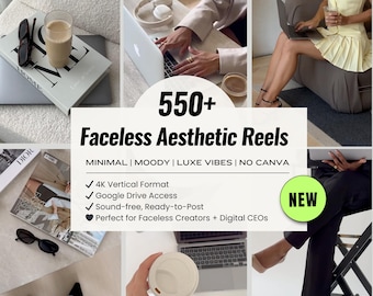 Faceless Aesthetic Reels | 4K Moody Minimalist Content for Social Media, Instagram, WFH, Faceless Branding & Digital Marketing, TikTok