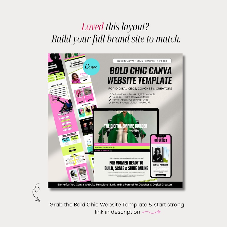 Canva Sales Page Template for Coaches & Course Creators | High-Converting Link in Bio Funnel | Mobile Sales Page for Stan Store and Beacons image 10