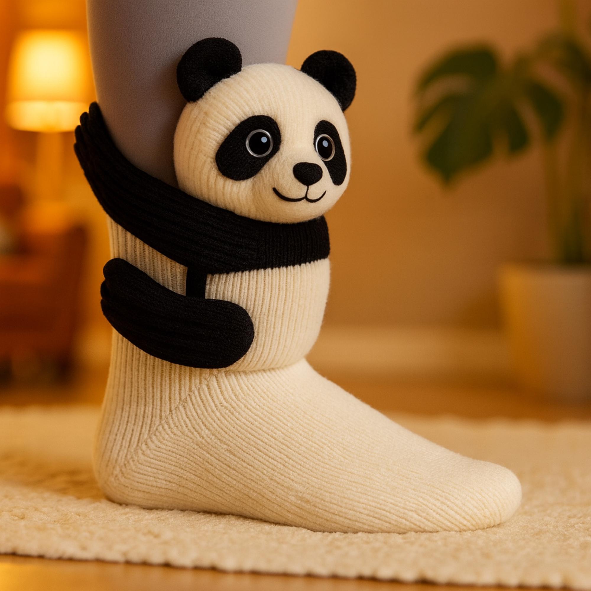 3D Tier Stricksocken - Handgehäkelte Kuschelsocken Für Winter