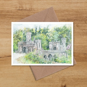 Torres de Ballysaggartmore - Tarjeta de felicitación en blanco - Condado de Waterford, Irlanda - Tarjeta de felicitación con paisaje irlandés