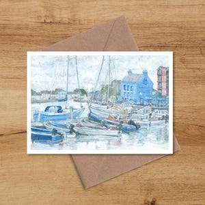 Dungarvan Quay, West Waterford, Irlanda - Biglietto d'auguri vuoto / Biglietto d'auguri con paesaggio irlandese