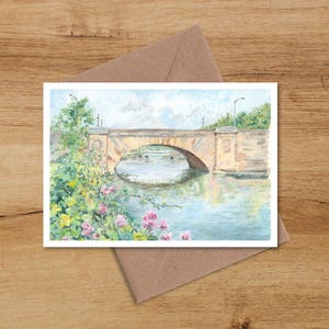 Pont du Devonshire - carte de voeux vierge - Dungarvan, comté de Waterford, Irlande - carte de voeux paysage irlandais