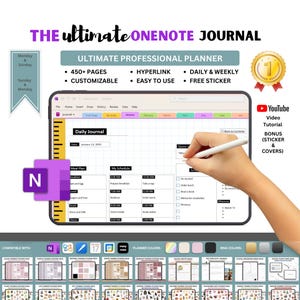 OneNote Planner 2025 2026 & Undated, Hyperlinked OneNote Digital Journal, OneNote Templates, Windows Planner, Surface Pro Planner, ADHD