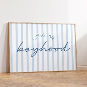 Long Live Boyhood Downloadable Print, Stripe Print, Big Boy Room, Boho Boy Nursery, Play Room Wall Decor, Kids Room, Boy Nursery Art, Kids