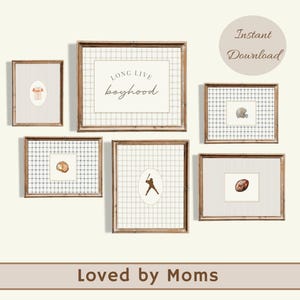 Boys Nursery Wall Art, Vintage Sports Wall Art Set, Heritage Boys Prints, Retro Playroom Wall Art, Printable Digital Download