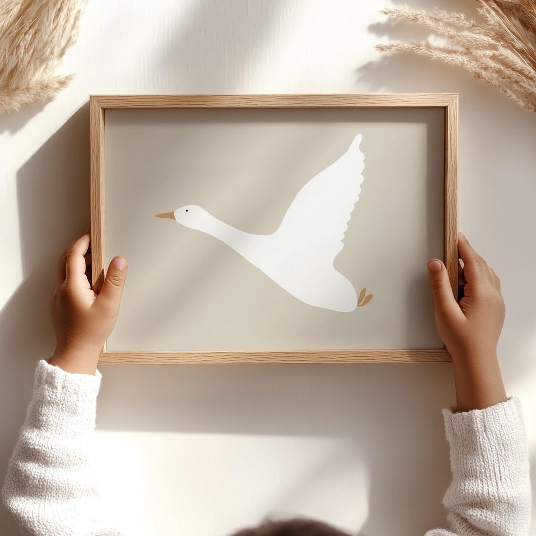 Vintage Goose Nursery Print: Neutral Nursery Baby Room Decor (digital ...