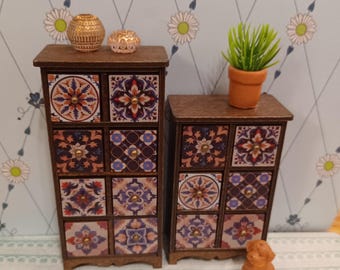 Dollhouse wood dresser, chest of drawers