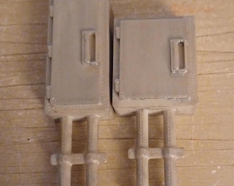 Set of Dollhouse 1/12 scale electrical and gas utility boxes.  gas line, breaker box
