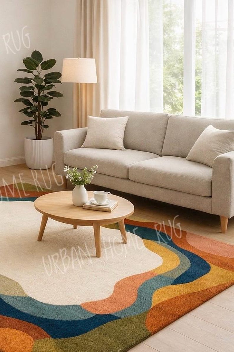 Rug Design Guide Modern Abstract Area Rug, Living Room Rug, Floor Decor - Etsy UK