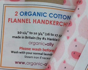 Pigs Hankies on GOTS Organic Cotton Flannel