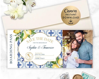 Carta d'imbarco per il Mediterraneo: modello Canva (download immediato)