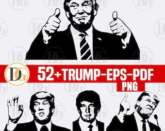 52 vector Trump, Donald Trump EPS Bundle, Trump Survive EPS, Trump Fight Silhouette, Donald Trump, Clipart Trump. Trump vetor, Trump png