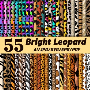 Motivo leopardo e ghepardo luminoso, motivo animale, motivo leopardo, set di motivi senza soluzione di continuità, motivo ghepardo, carta per scrapbooking, carta digitale