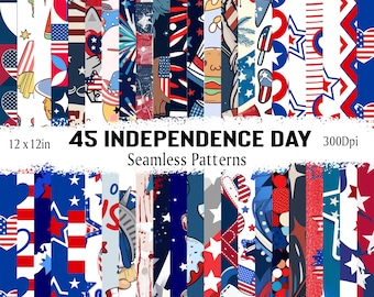 4th of July digital paper, 4th of July Patriotic Digital Paper, Independence Day Pattern, American digital papers