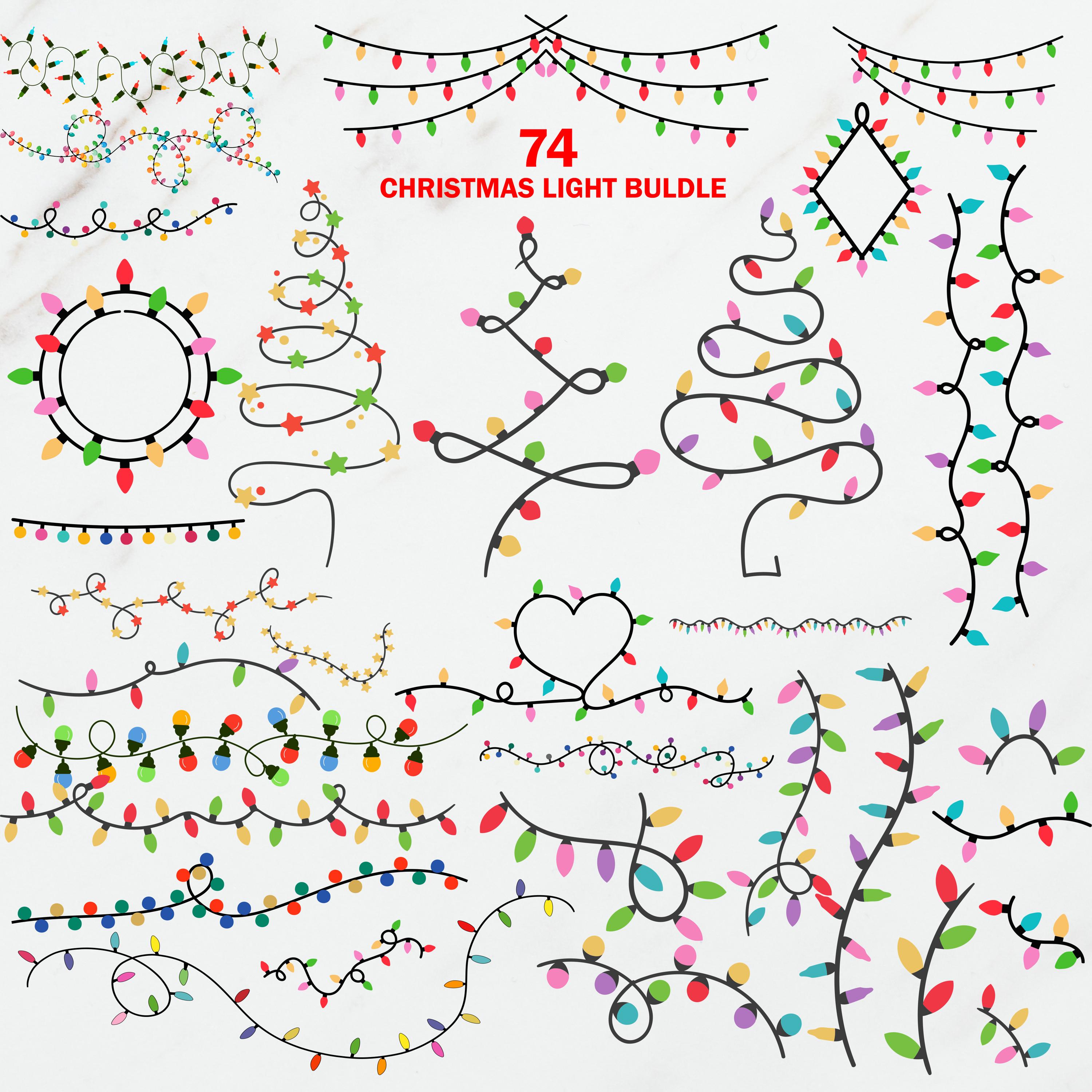 Christmas Lights Svg Bundle, Seamless Christmas Light Svg, String ...