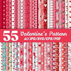 Valentine's Day Digital Papers, Valentine's Day scrapbooking, printable scrapbook paper instant download, 300DPI.