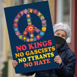 No Kings In America Since 1776 Protest Sign PRINTABLE, Anti-Trump Protest Poster For March, Political Activist Rally Sign, Digital Download.