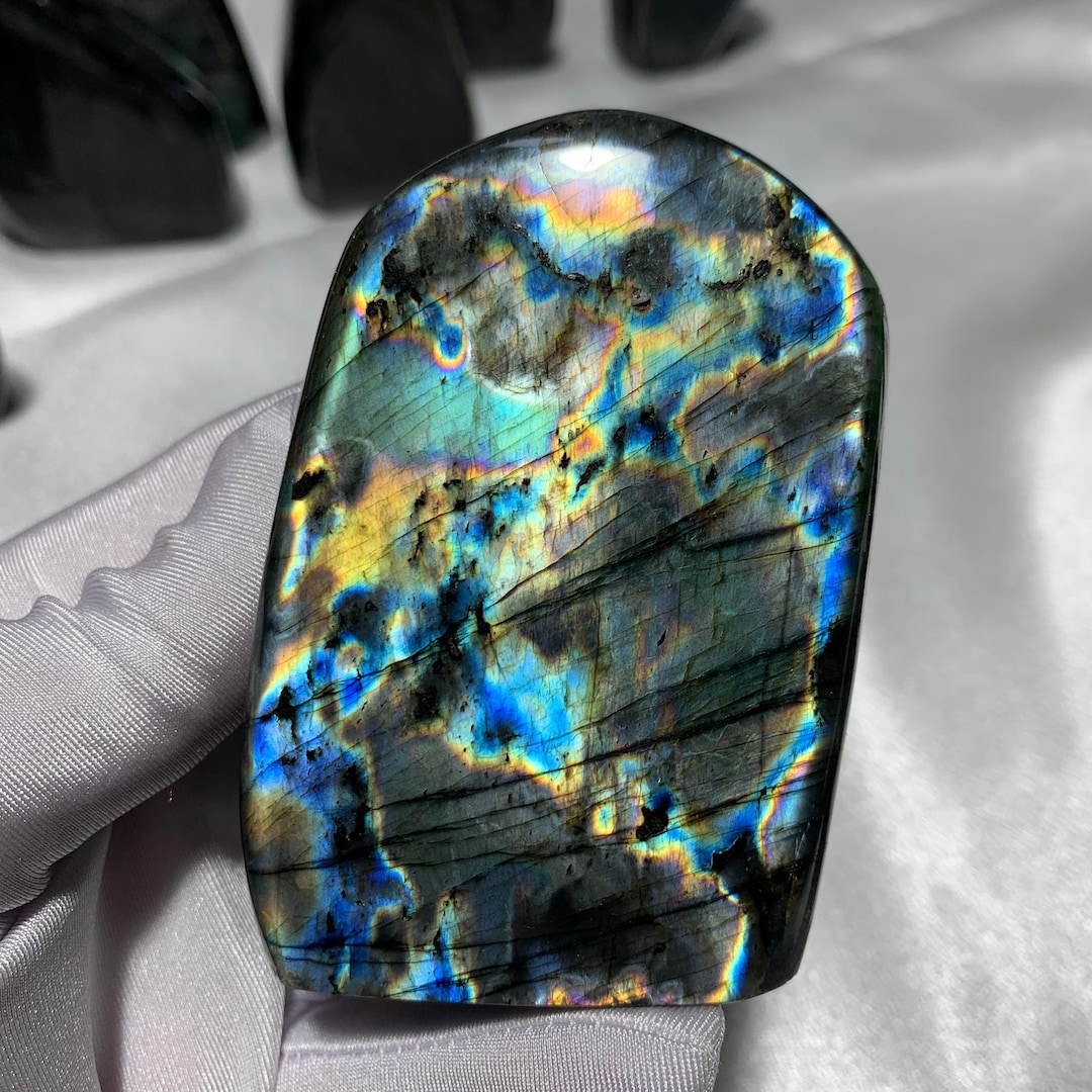 Rare Color Labradorite Freeform Natural Crystal Labradorite Mineral ...