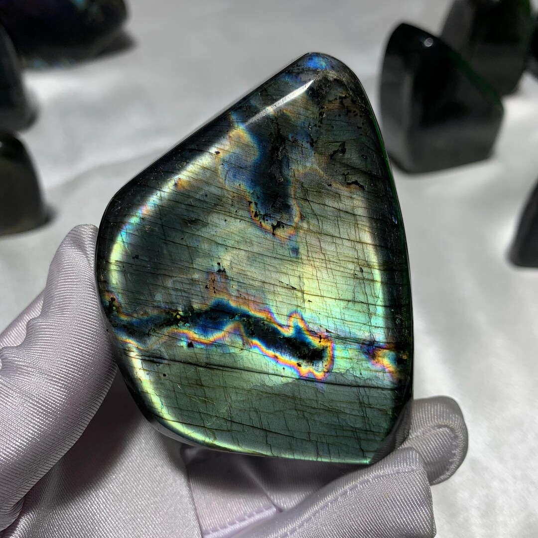 Rare Color Labradorite Freeform Natural Crystal Labradorite Mineral ...