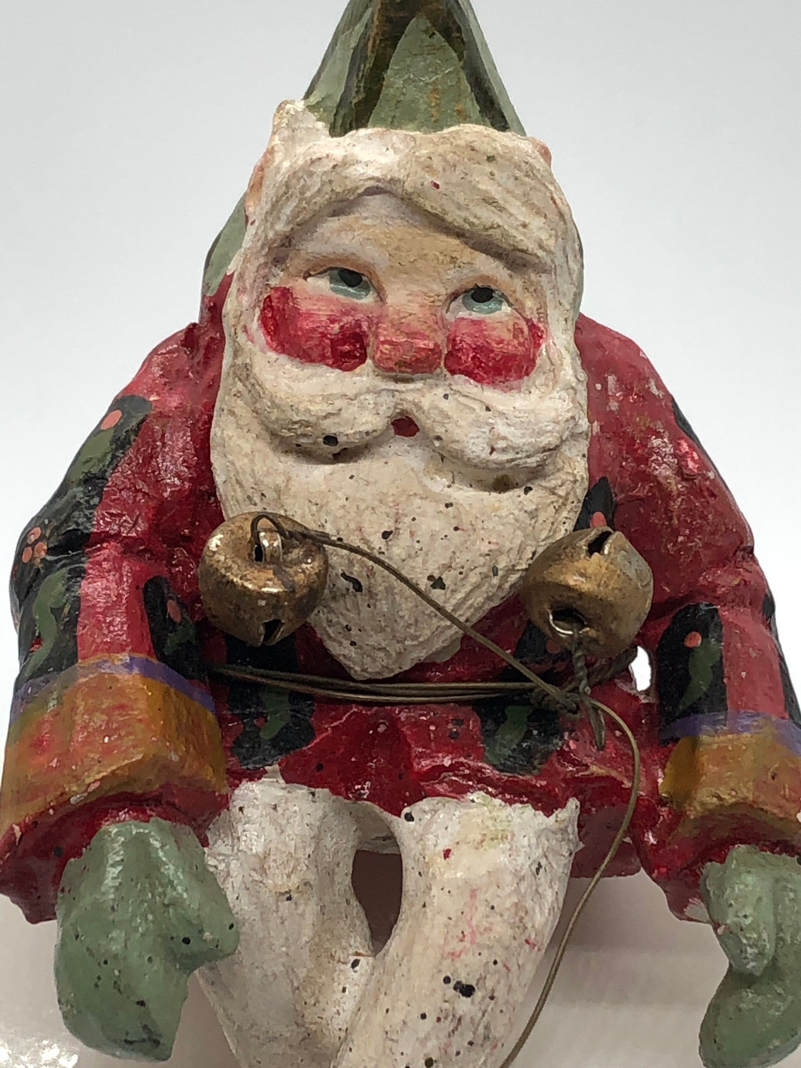 Rare Vintage SANTA ornament House of Hatten 1989 sitting Etsy