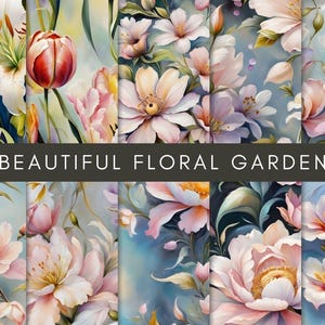 Watercolor Flowers Seamless Pattern, Spring Floral Pattern, Seamless Pattern, Scrapbook Paper, Floral Backgrounds, Commercial Use,