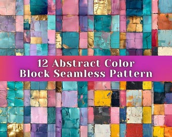 Papier cyfrowy „Szachownica”: abstrakcyjne malowane kwadraty, grunge’owa siatka (JPG 300 DPI)