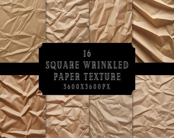 Pakiet 42 pogniecionych papierów cyfrowych, stare tekstury papieru, tła vintage