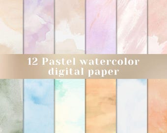 Pastelowy boho abstrakcyjny akwarelowy papier cyfrowy, Tekstury tła akwarelowego, Zastosowanie komercyjne, Natychmiastowe pobieranie