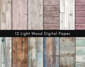 60 Rustic Wood Digital Paper: Tekstury i tła (JPG 3600x3600px, Pobieranie cyfrowe)