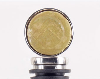 Sage Green Decorative Ceramic Wine Bottle Stopper for Entertaining