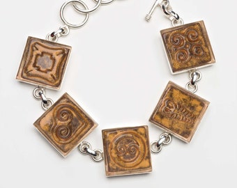 Adinkra Amber Adjustable Ceramic Bracelet for Anyone