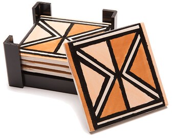 Mali Bogolon Ceramic Tile Coaster Set