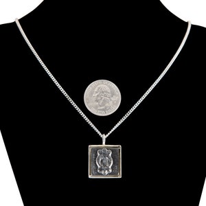 Adinkra Endurance Burnished Steel Ceramic and Silverplate Necklace image 2