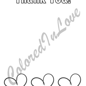 Printable Danke Brief Malseite und Zeichnung