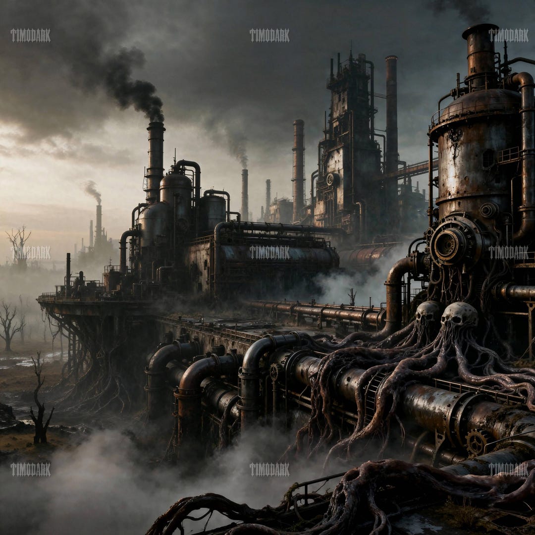 The Devouring Engine – Eldritch Industrial Horror Art | Dark Fantasy ...