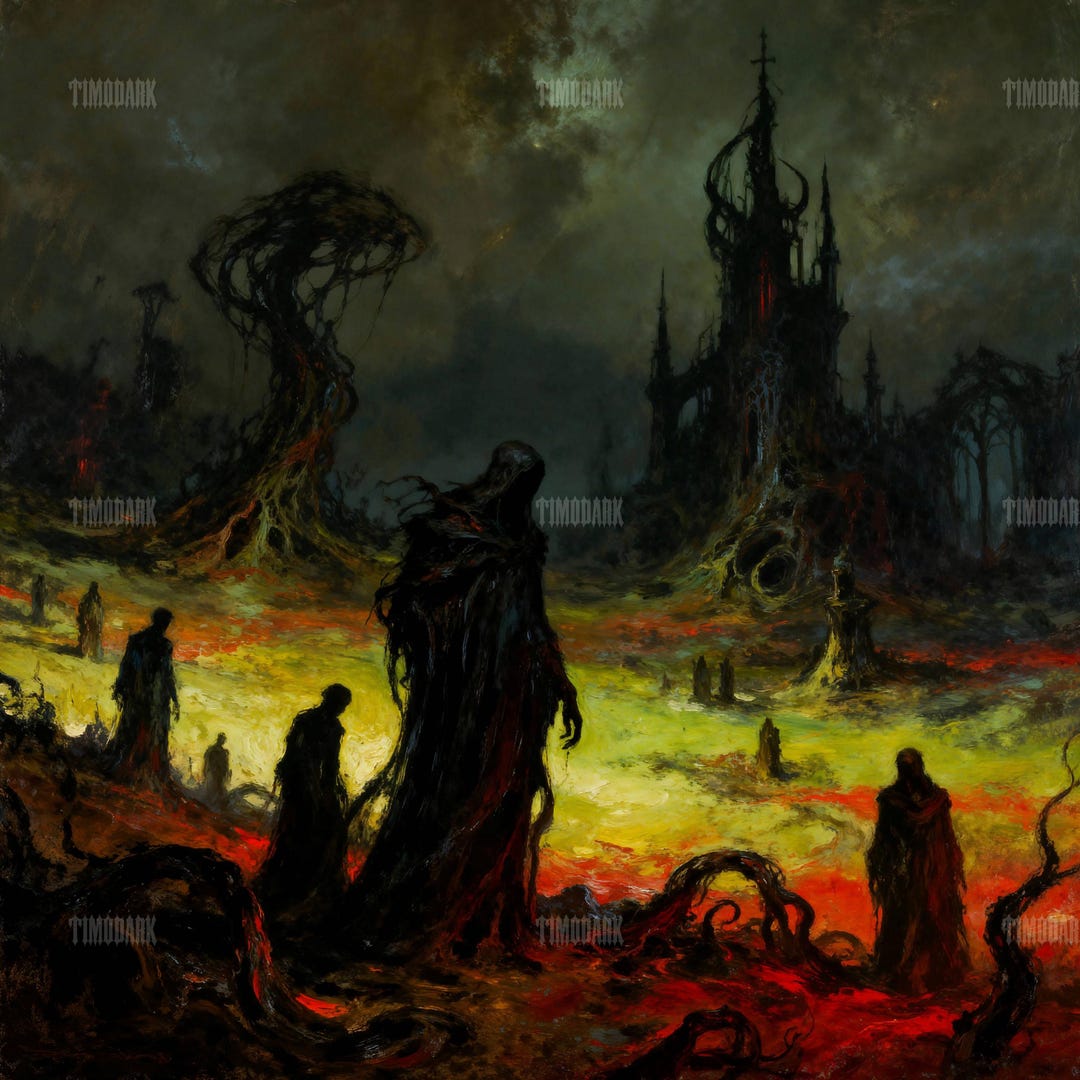 Procession of Ash – Apocalyptic Dark Fantasy Art | Gothic Ruins | End ...