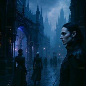 La Procesión de Medianoche – Arte gótico de fantasía oscura por TimoDark / Arte digital para pared 1:1 300 DPI