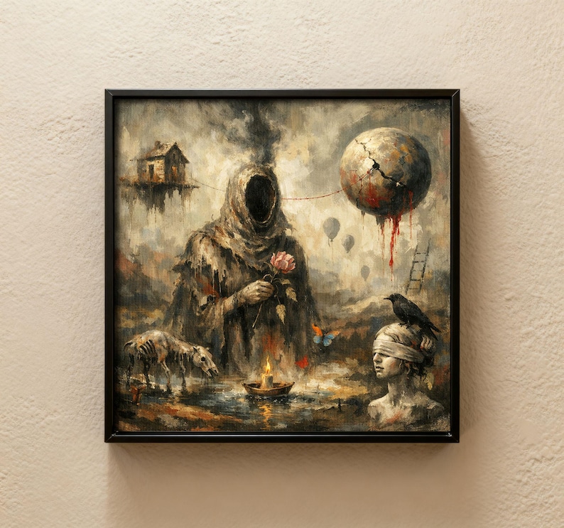 Surreal Gothic Collage Art Faceless Figure Wall Print Dark Fantasy surreal-gothic-collage-art-faceless-figure-wall-print-dark-fantasy