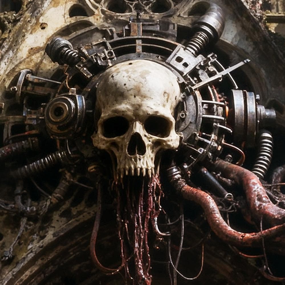Gothic Cathedral Horror Art Print, Dark Church Ruins, Biomechanical ...